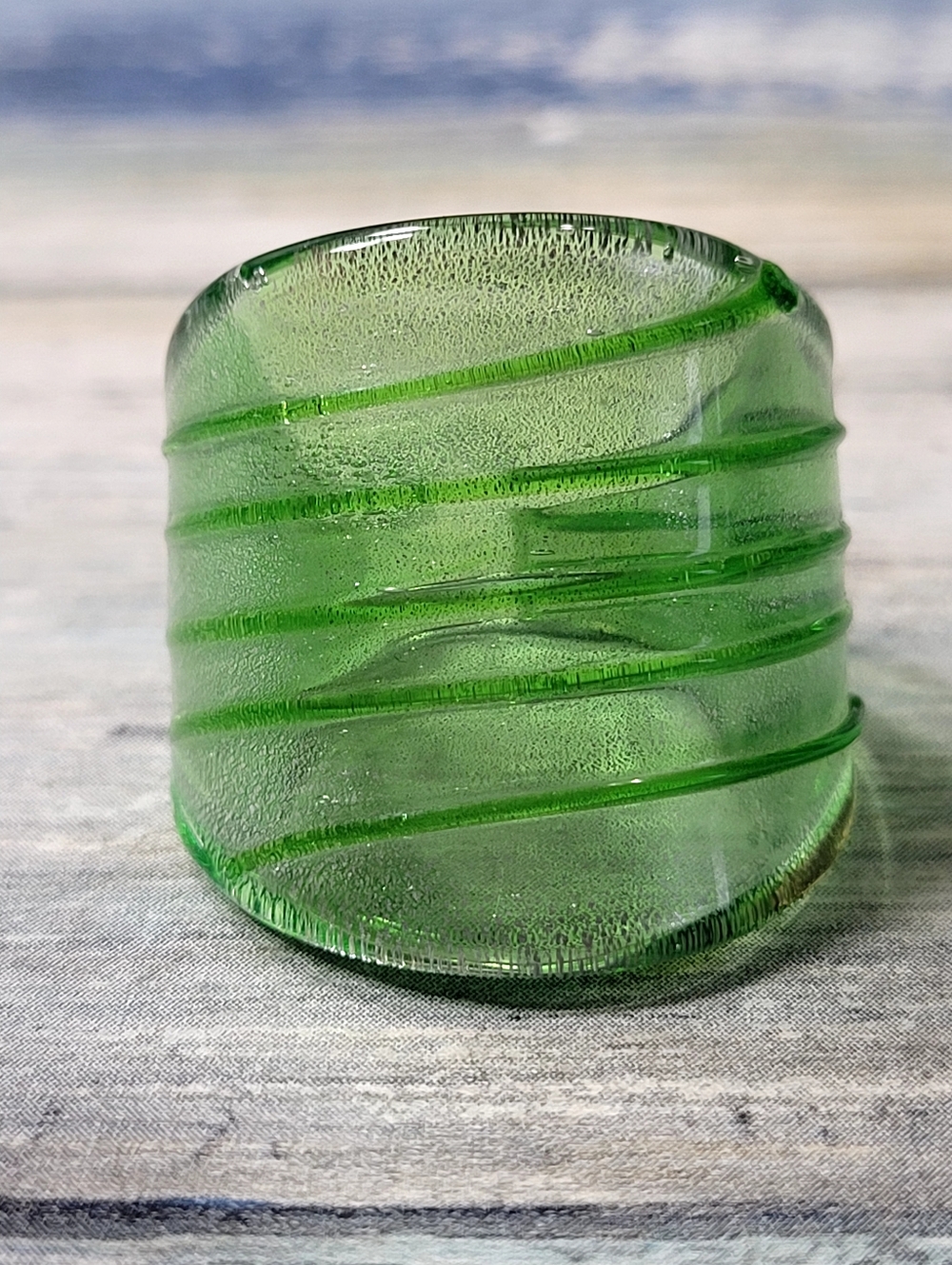Green Swirled Glass Ring